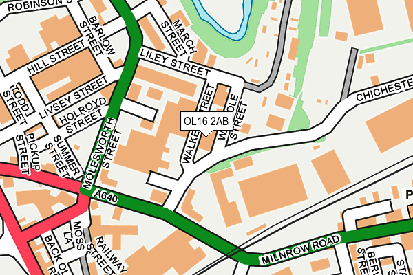 OL16 2AB map - OS OpenMap – Local (Ordnance Survey)