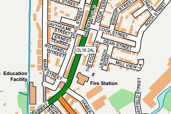 OL16 2AL map - OS OpenMap – Local (Ordnance Survey)