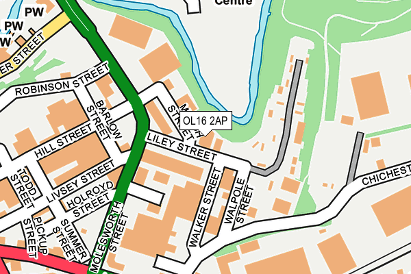 OL16 2AP map - OS OpenMap – Local (Ordnance Survey)
