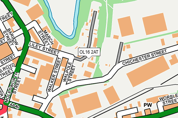 OL16 2AT map - OS OpenMap – Local (Ordnance Survey)