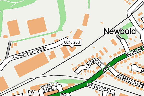 OL16 2BG map - OS OpenMap – Local (Ordnance Survey)