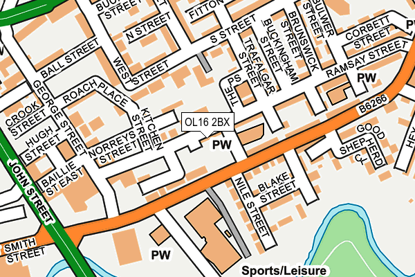 OL16 2BX map - OS OpenMap – Local (Ordnance Survey)