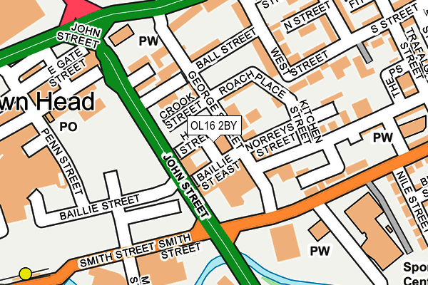 OL16 2BY map - OS OpenMap – Local (Ordnance Survey)