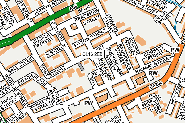 OL16 2EB map - OS OpenMap – Local (Ordnance Survey)