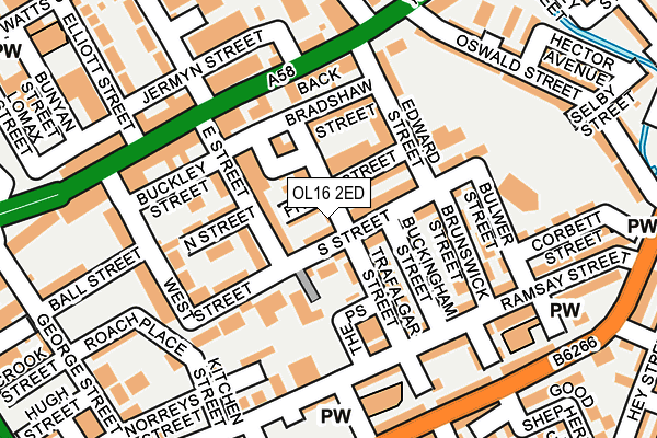 OL16 2ED map - OS OpenMap – Local (Ordnance Survey)