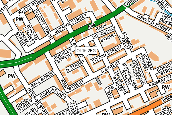 OL16 2EG map - OS OpenMap – Local (Ordnance Survey)