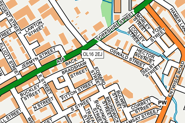 OL16 2EJ map - OS OpenMap – Local (Ordnance Survey)