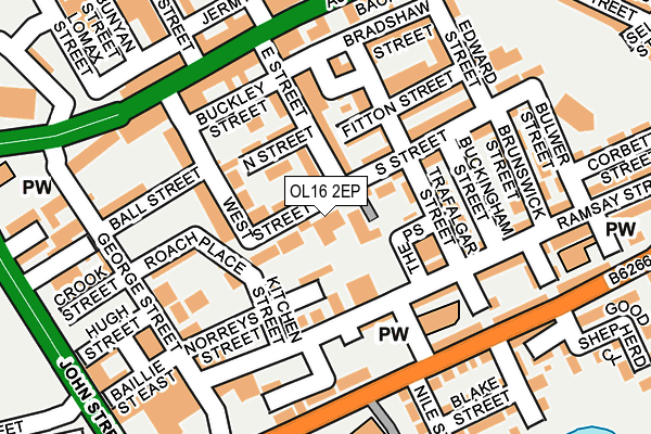 OL16 2EP map - OS OpenMap – Local (Ordnance Survey)