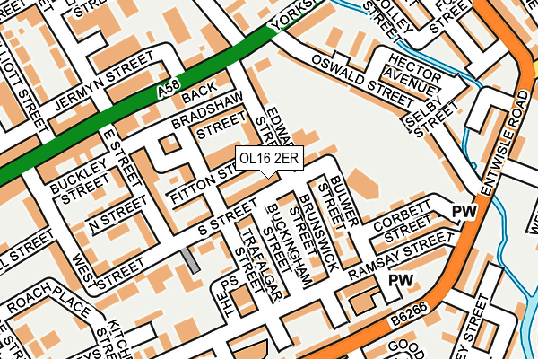 OL16 2ER map - OS OpenMap – Local (Ordnance Survey)
