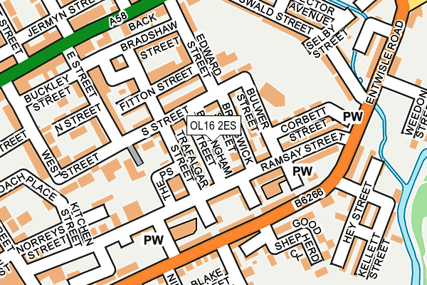 OL16 2ES map - OS OpenMap – Local (Ordnance Survey)