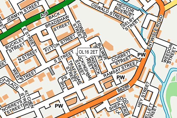 OL16 2ET map - OS OpenMap – Local (Ordnance Survey)