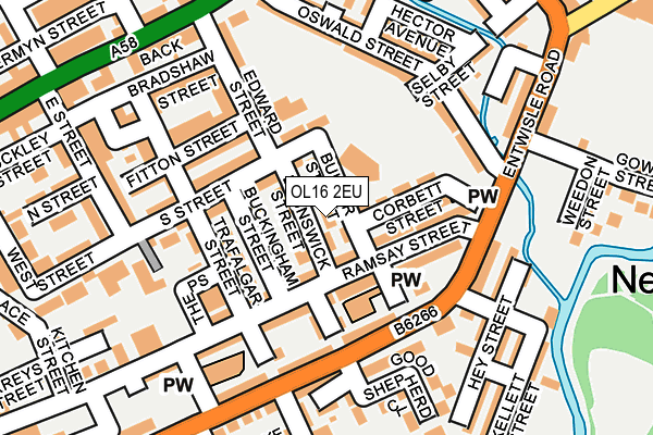 OL16 2EU map - OS OpenMap – Local (Ordnance Survey)