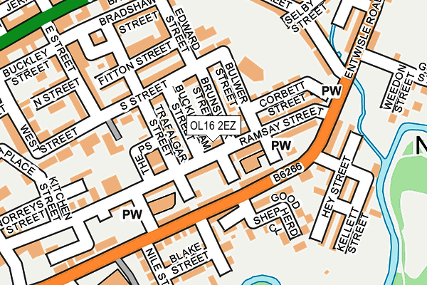 OL16 2EZ map - OS OpenMap – Local (Ordnance Survey)