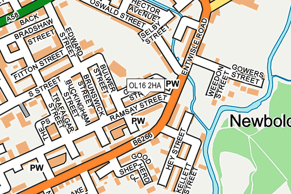 OL16 2HA map - OS OpenMap – Local (Ordnance Survey)