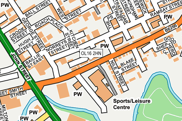 OL16 2HN map - OS OpenMap – Local (Ordnance Survey)