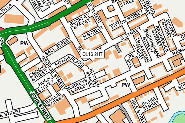 OL16 2HT map - OS OpenMap – Local (Ordnance Survey)
