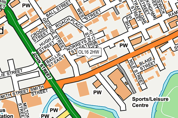 OL16 2HW map - OS OpenMap – Local (Ordnance Survey)