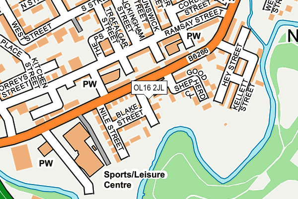 OL16 2JL map - OS OpenMap – Local (Ordnance Survey)