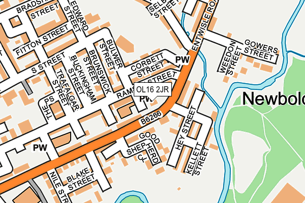 OL16 2JR map - OS OpenMap – Local (Ordnance Survey)