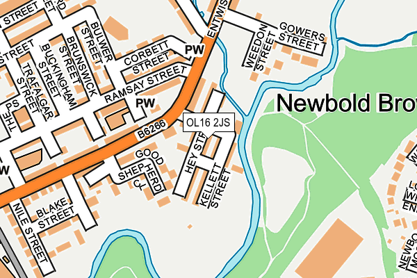 OL16 2JS map - OS OpenMap – Local (Ordnance Survey)