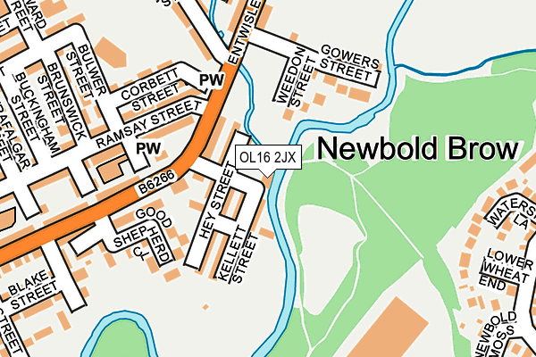 OL16 2JX map - OS OpenMap – Local (Ordnance Survey)