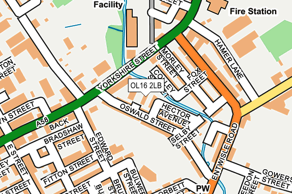 OL16 2LB map - OS OpenMap – Local (Ordnance Survey)