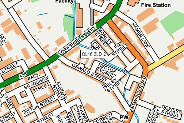 OL16 2LD map - OS OpenMap – Local (Ordnance Survey)