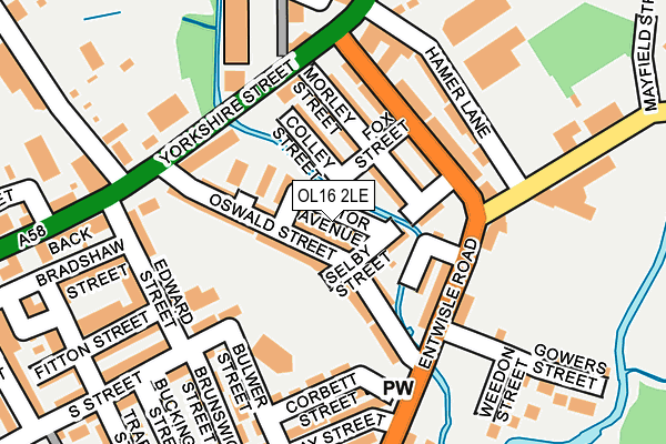 OL16 2LE map - OS OpenMap – Local (Ordnance Survey)