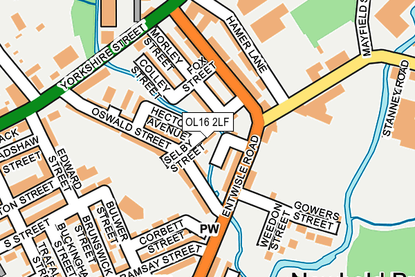 OL16 2LF map - OS OpenMap – Local (Ordnance Survey)