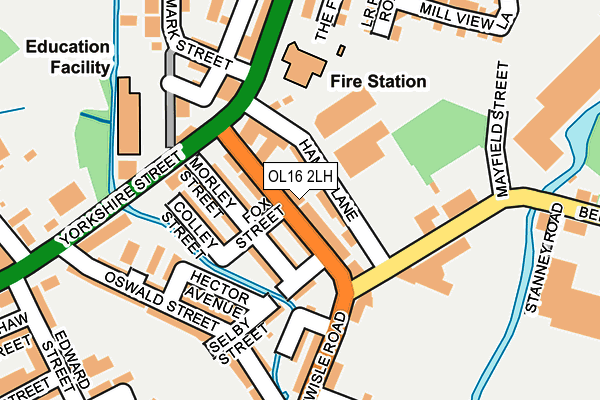 OL16 2LH map - OS OpenMap – Local (Ordnance Survey)