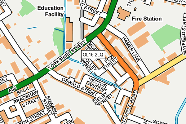 OL16 2LQ map - OS OpenMap – Local (Ordnance Survey)