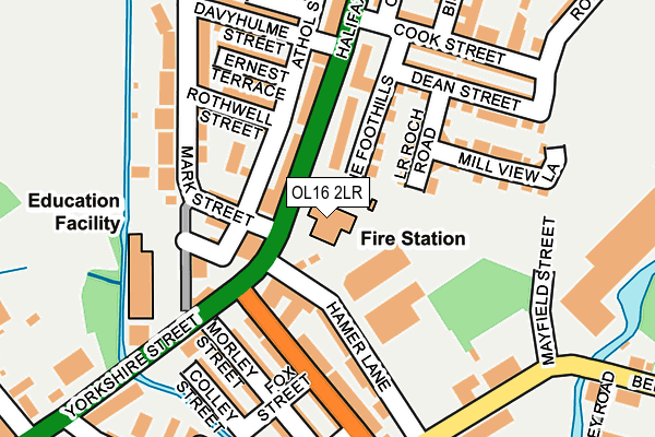 OL16 2LR map - OS OpenMap – Local (Ordnance Survey)