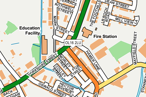 OL16 2LU map - OS OpenMap – Local (Ordnance Survey)