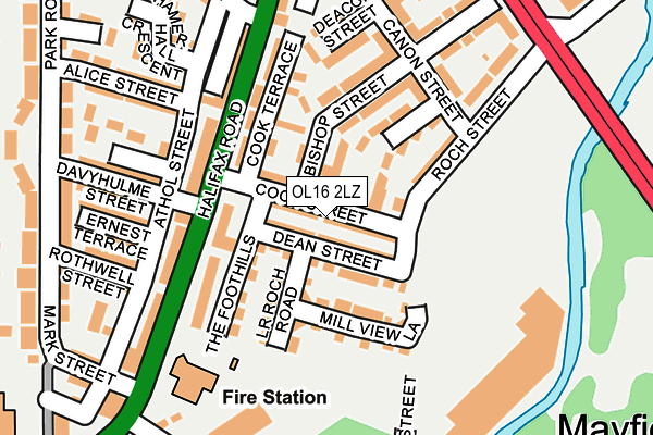 OL16 2LZ map - OS OpenMap – Local (Ordnance Survey)