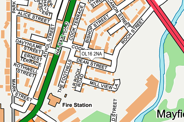 OL16 2NA map - OS OpenMap – Local (Ordnance Survey)