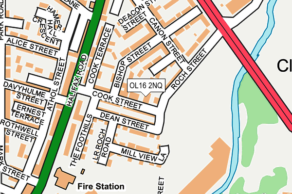 OL16 2NQ map - OS OpenMap – Local (Ordnance Survey)