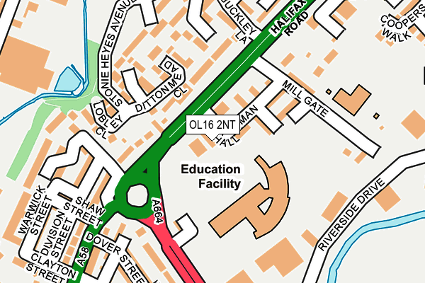 OL16 2NT map - OS OpenMap – Local (Ordnance Survey)