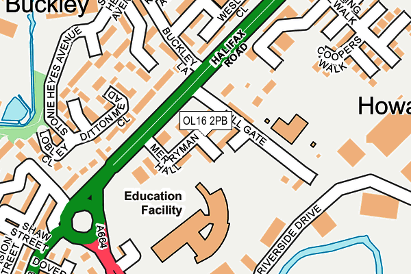 OL16 2PB map - OS OpenMap – Local (Ordnance Survey)