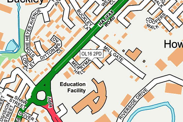 OL16 2PD map - OS OpenMap – Local (Ordnance Survey)