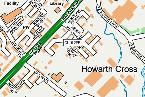 OL16 2PR map - OS OpenMap – Local (Ordnance Survey)