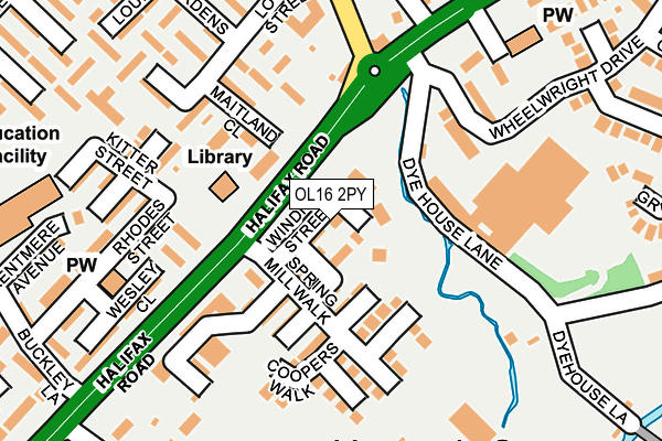 OL16 2PY map - OS OpenMap – Local (Ordnance Survey)