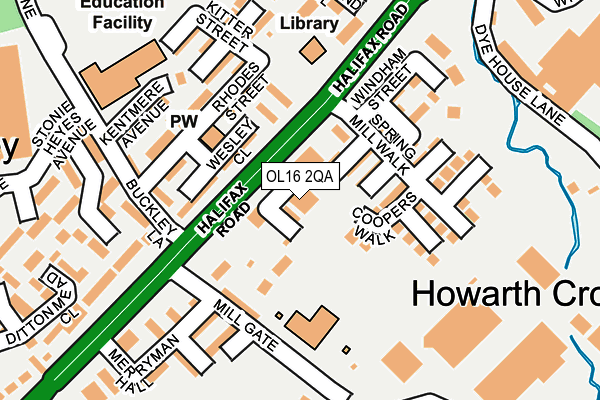 OL16 2QA map - OS OpenMap – Local (Ordnance Survey)