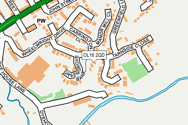 OL16 2QD map - OS OpenMap – Local (Ordnance Survey)