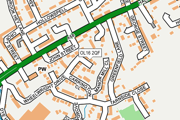 OL16 2QF map - OS OpenMap – Local (Ordnance Survey)