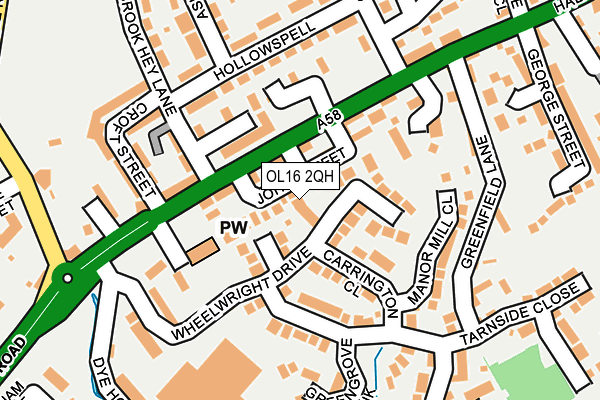 OL16 2QH map - OS OpenMap – Local (Ordnance Survey)