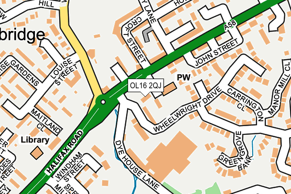 OL16 2QJ map - OS OpenMap – Local (Ordnance Survey)