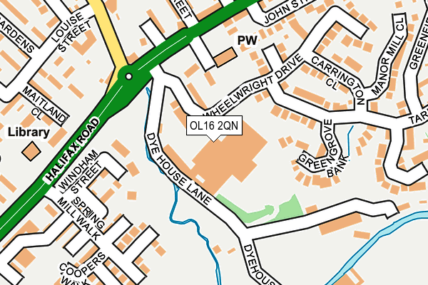 OL16 2QN map - OS OpenMap – Local (Ordnance Survey)