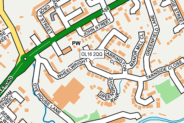 OL16 2QQ map - OS OpenMap – Local (Ordnance Survey)