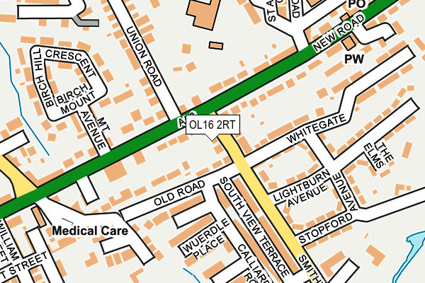 OL16 2RT map - OS OpenMap – Local (Ordnance Survey)
