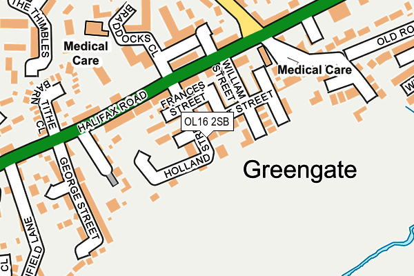 OL16 2SB map - OS OpenMap – Local (Ordnance Survey)